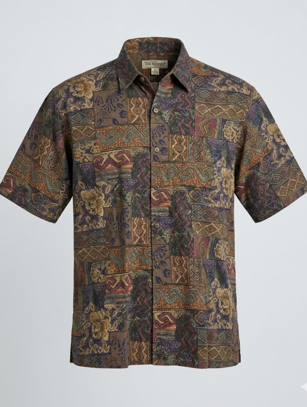 Vintage Tori Richard Muted Tropical Hawaiian Shirt Large Cotton Lawn
